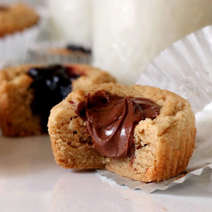 Peanut Butter Cookie Cups Nutella Drip Peanut Butter Cookie Cups Nutella Drip