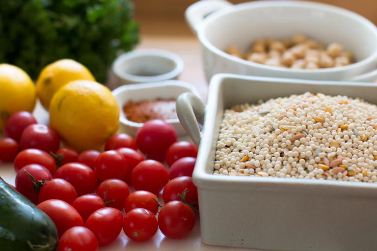 Harvest Grain blend from Trader Joe's - Israeli style couscous, orzo, baby garbanzo beans and red quinoa