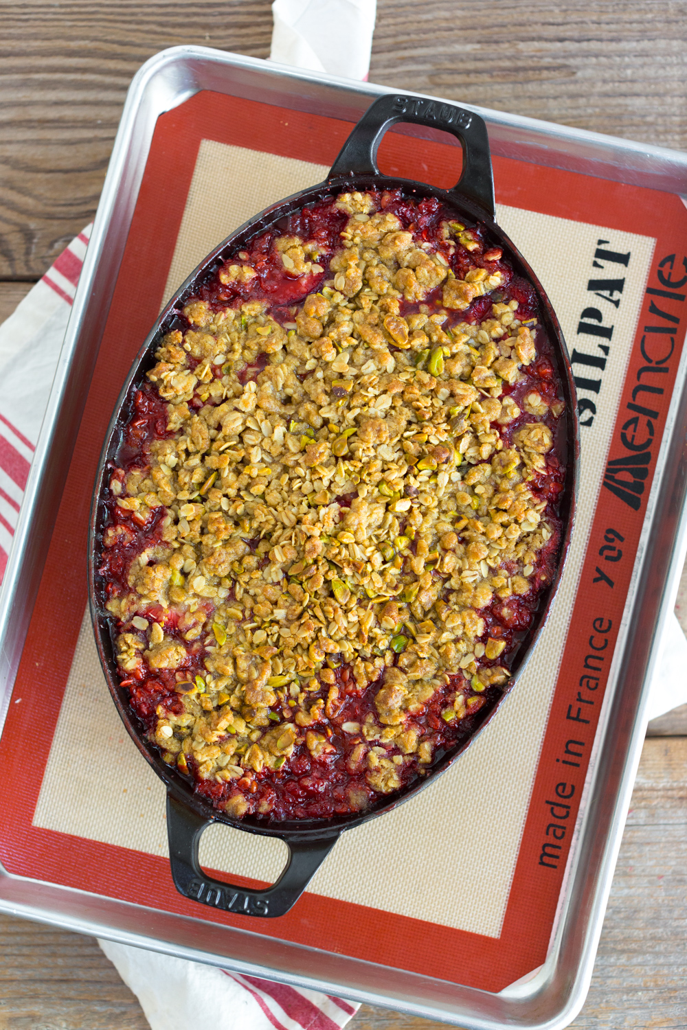 Strawberry Pistachio Crisp - baked