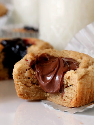 Peanut Butter Cookie Cups with Nutella or Jam Filling Recipe
