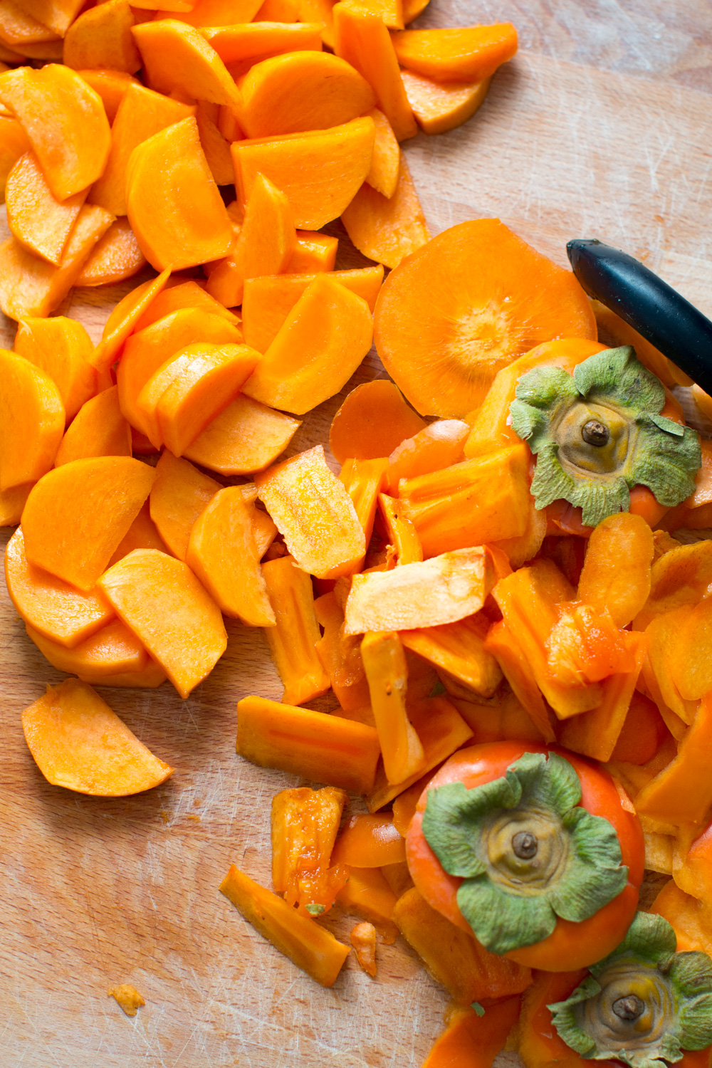 Sliced persimmons
