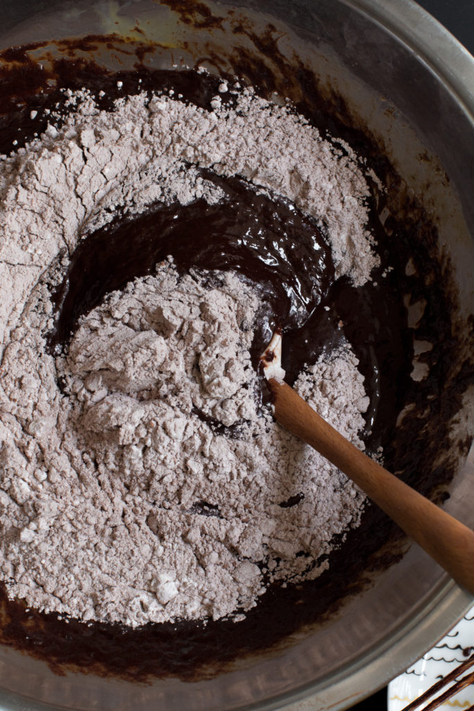 Mixing brownies