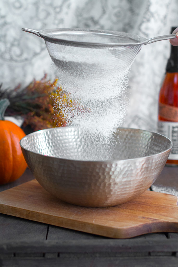 sifting cake flour