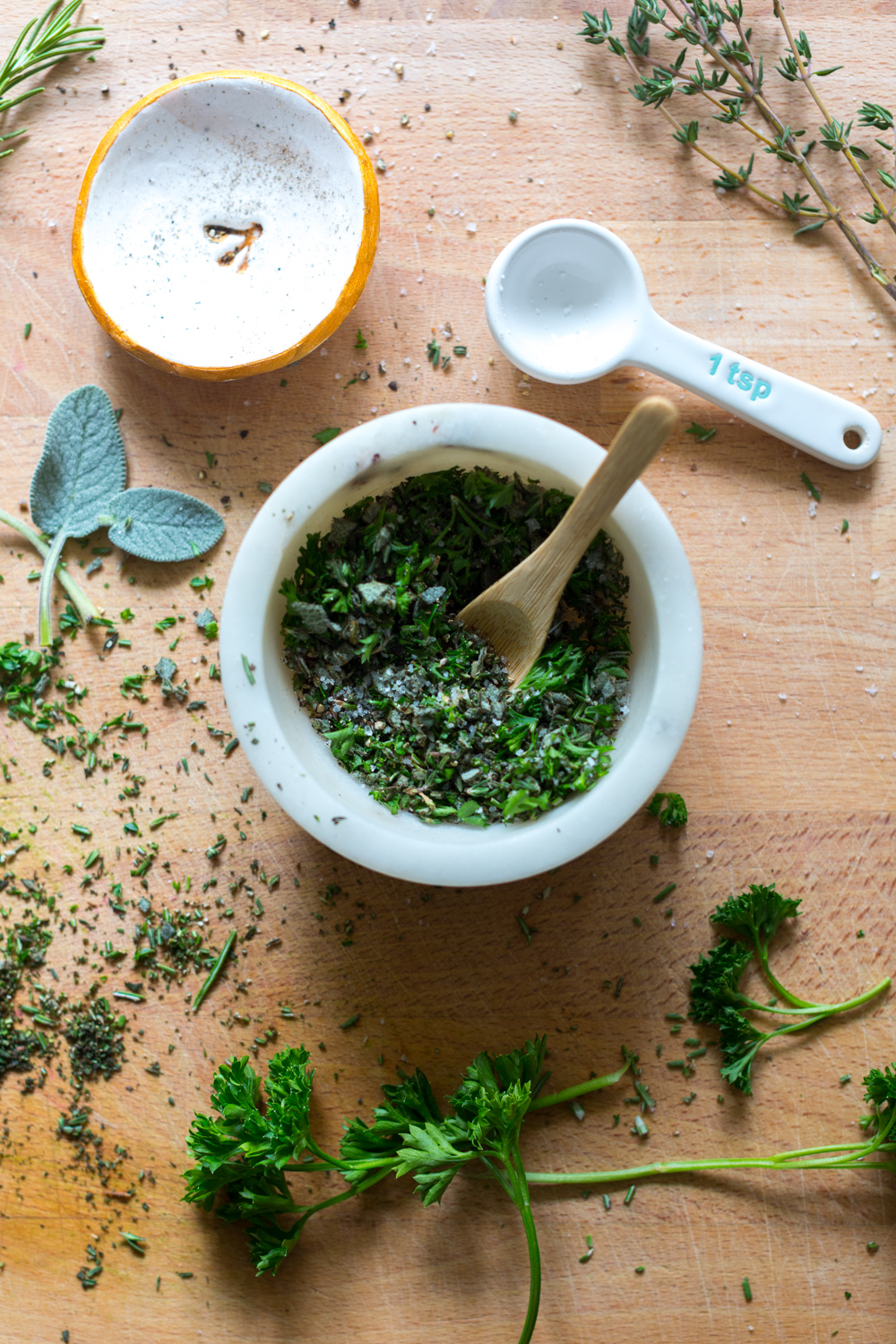 Fresh herb rub.