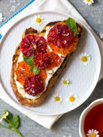 Broiled Orange Whipped Ricotta Toasts by Baking The Goods