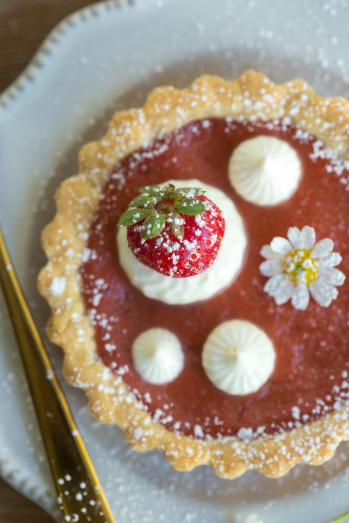 Strawberry Rhubarb Curd Tartlets close up