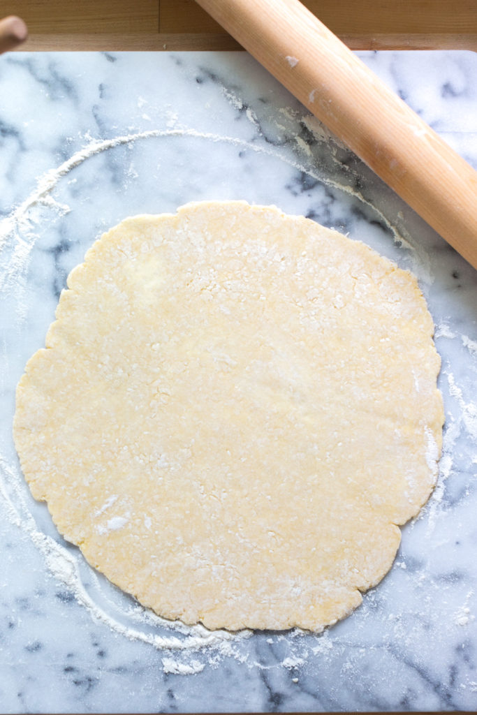 Coconut Pie Dough rolled for galette