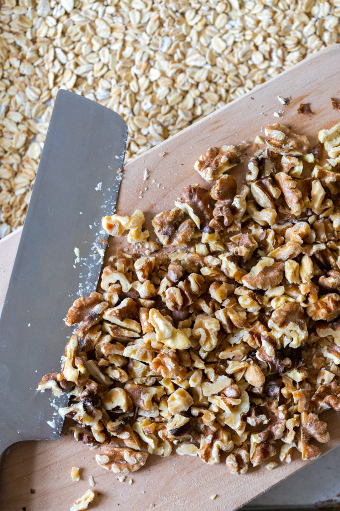 Oats and walnuts
