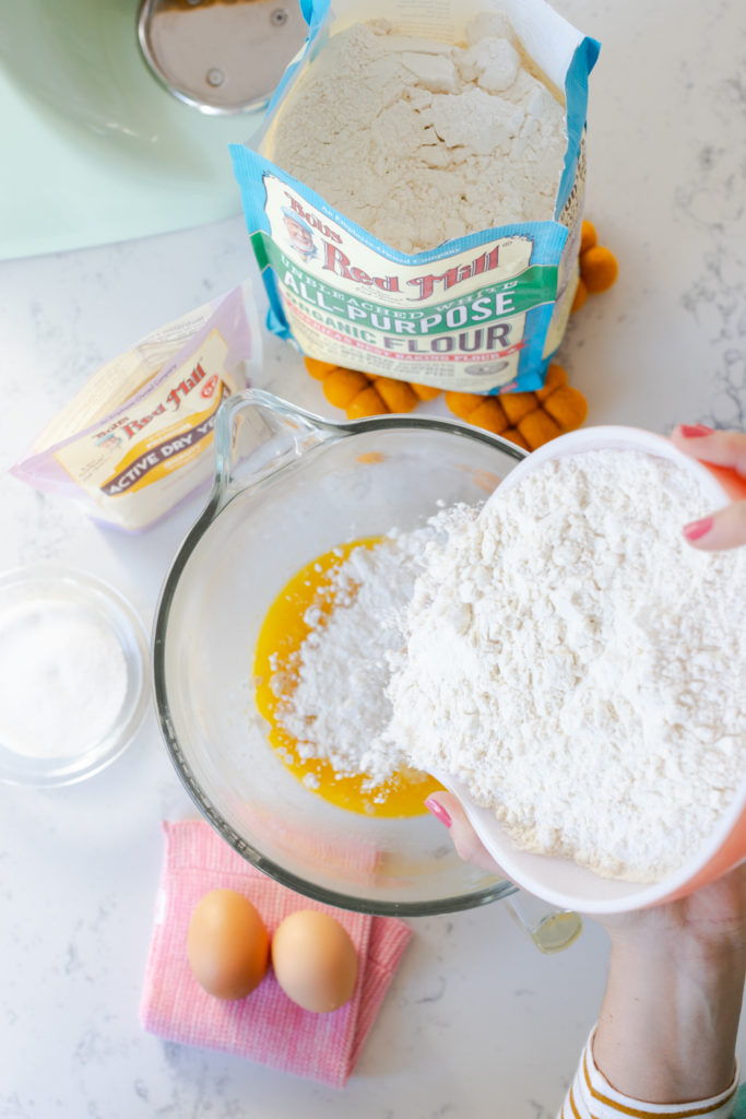 mixing roll dough