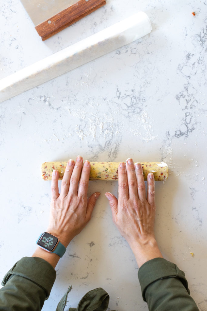 rolling dough logs