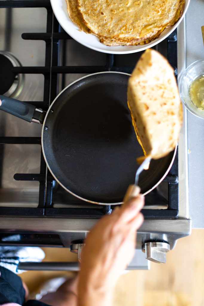 Flipping Rye Crepes