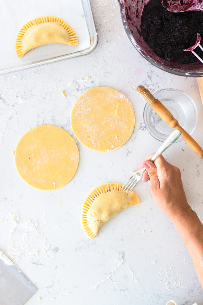Crimp the edges.