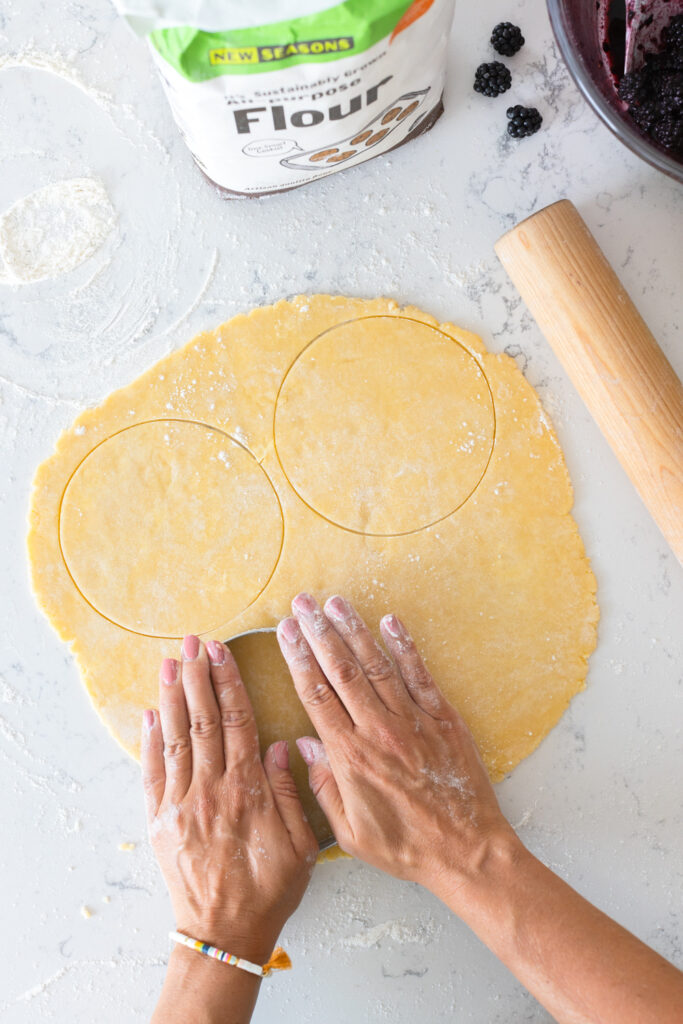 Cut dough rounds