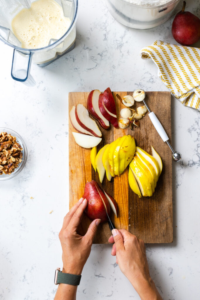 Sliced pears
