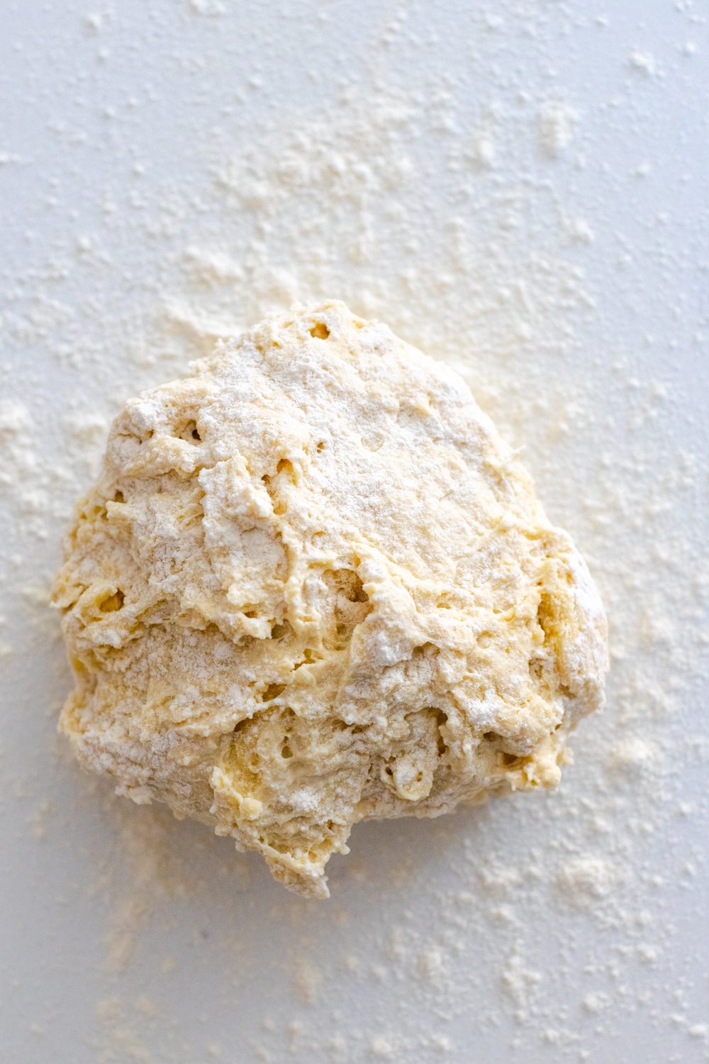 mixing pizza dough